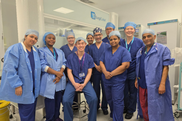 Moorfields Stratford adnexal team in scrubs