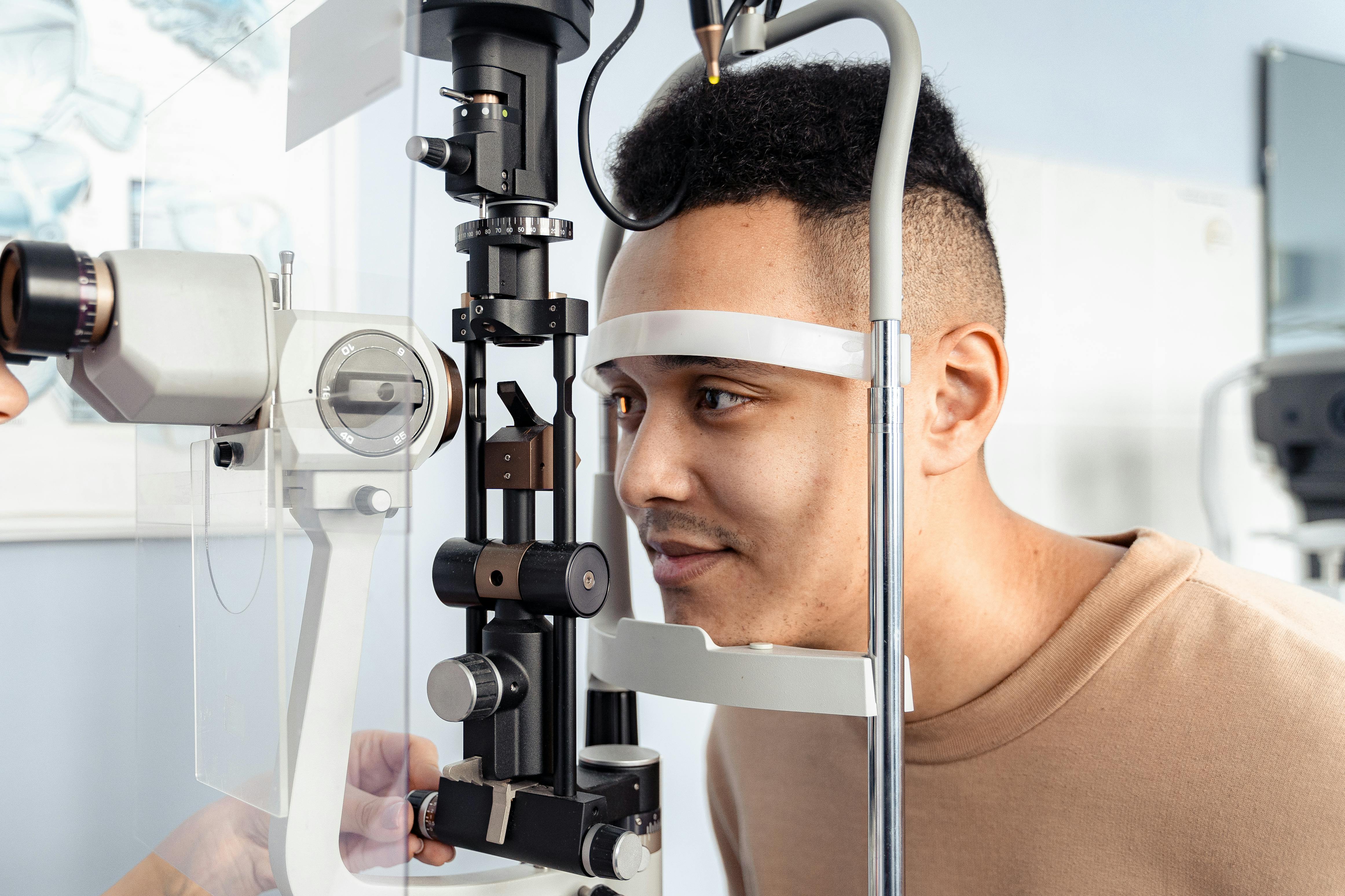 Person having eye examination