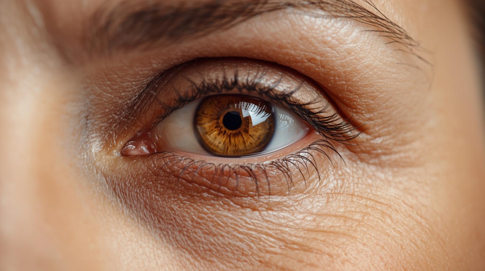 Close Up Of Middle Aged Woman's Eye