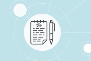 Icon of a pad and a pen