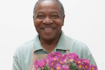 Man with flowers