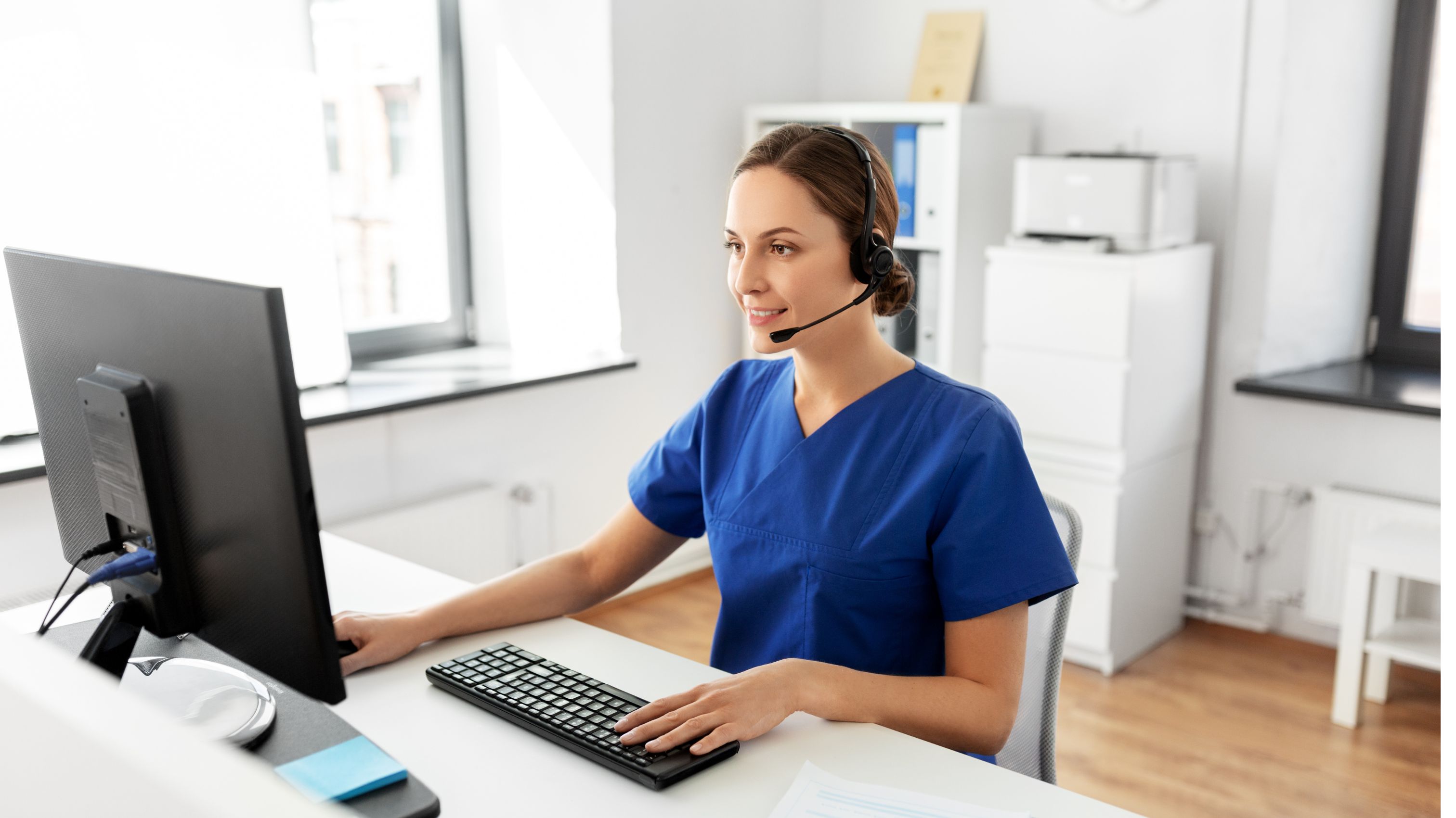 Photo of consultant on video call