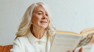 A woman reading a book