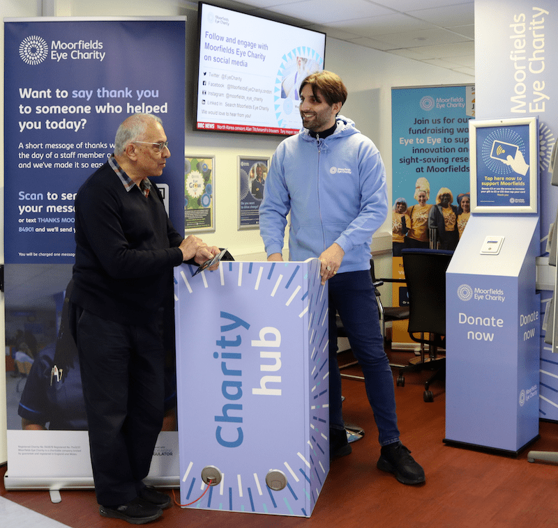 Two people at City Road charity hub