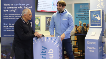 Two men at the charity hub in City Road