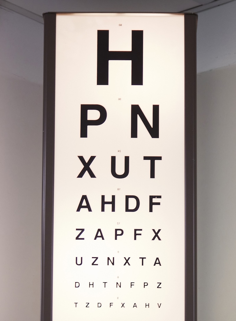 Vision chart in a consultant room