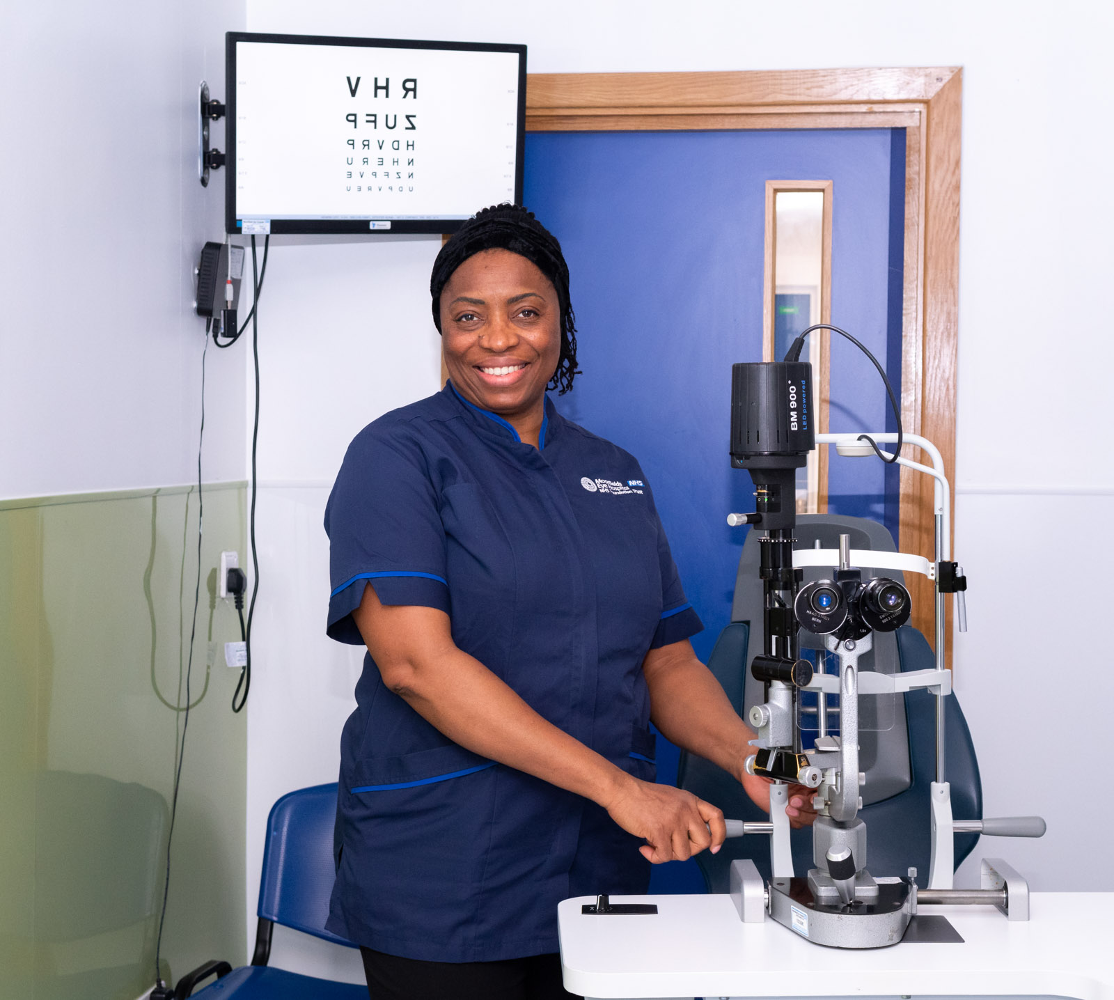 Staff member with medical equipment 