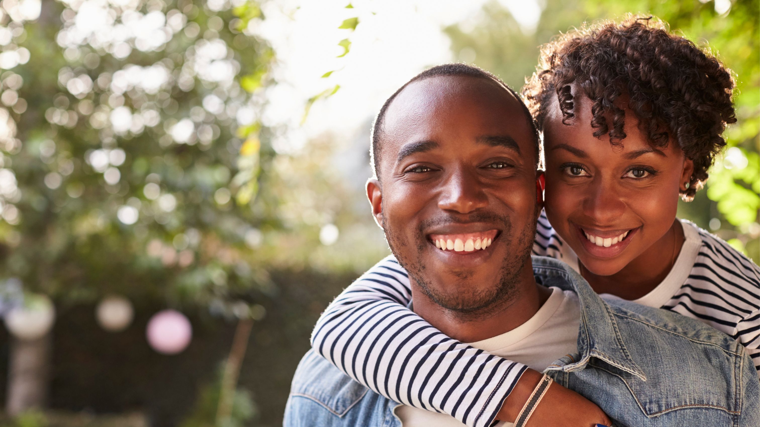 Happy couple at the park