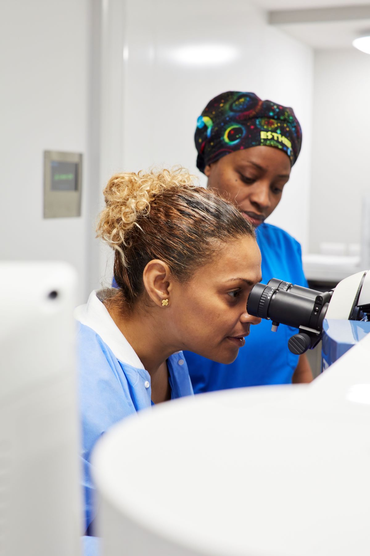 Health professionals with Moorfields state of the art equipment